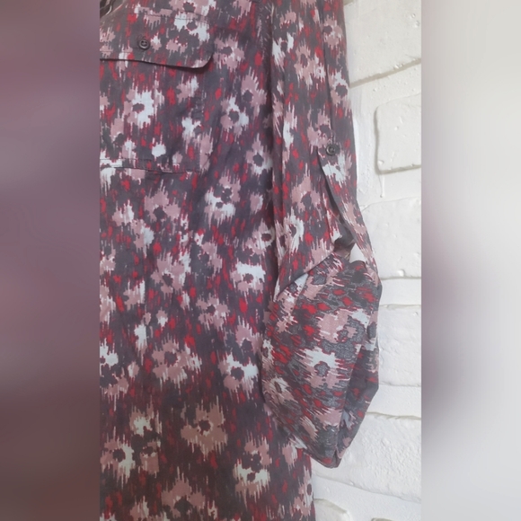 NWT Monoprix France Long Sleeve Print Button Down Shirt Top Size 42 Med - Picture 4 of 11